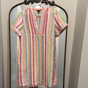 J. Crew Multicolor Vertical Stripe Tunic Dress medium